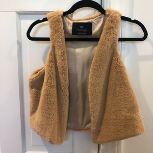 Tan Faux Fur Vest